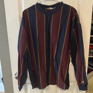 Carhartt Men's Long Sleeve Striped Shirt - Navy, Burgundy, Gold